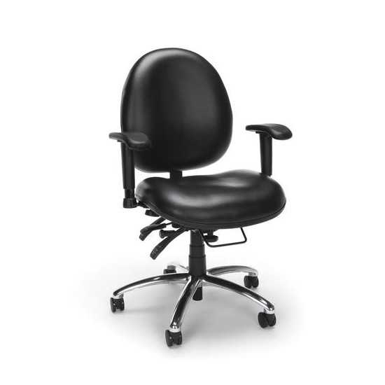 OFM Model 247-VAM 24 Hour Big and Tall Ergonomic Computer Swivel Task Chair with Arms, Anti-Microbial/Anti-Bacterial Vinyl