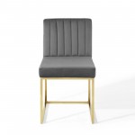 Carriage Channel Tufted Sled Base Performance Velvet Dining Chair