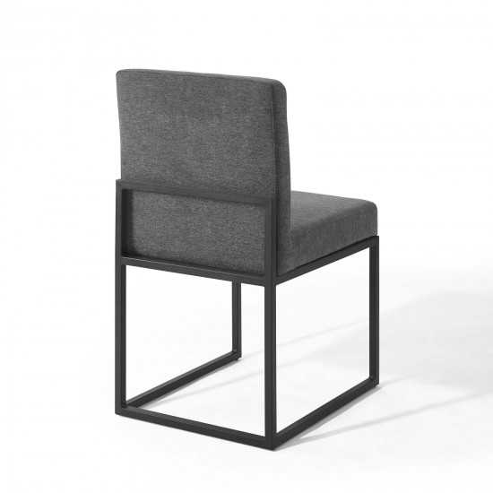 Carriage Channel Tufted Sled Base Upholstered Fabric Dining Chair