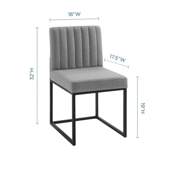 Carriage Channel Tufted Sled Base Upholstered Fabric Dining Chair