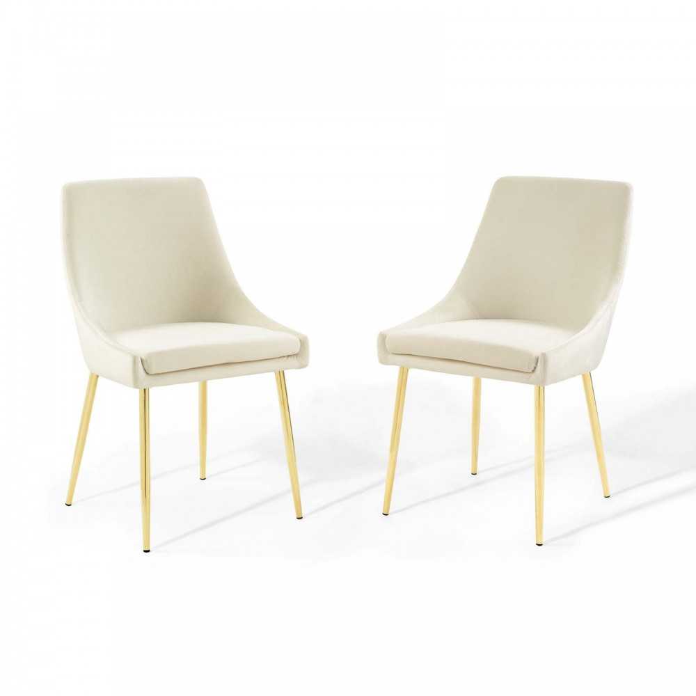 Viscount Performance Velvet Dining Chairs - Set of 2