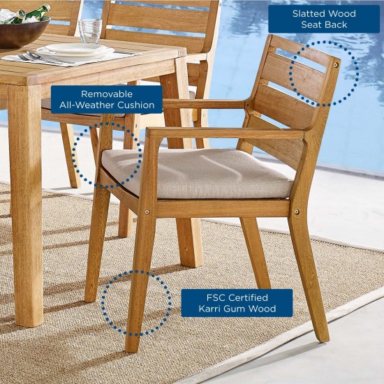 Portsmouth 5 Piece Outdoor Patio Karri Wood Dining Set