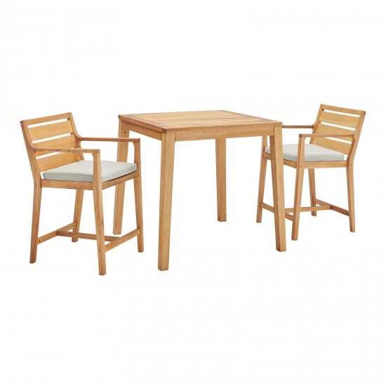 Portsmouth 3 Piece Outdoor Patio Karri Wood Bar Set