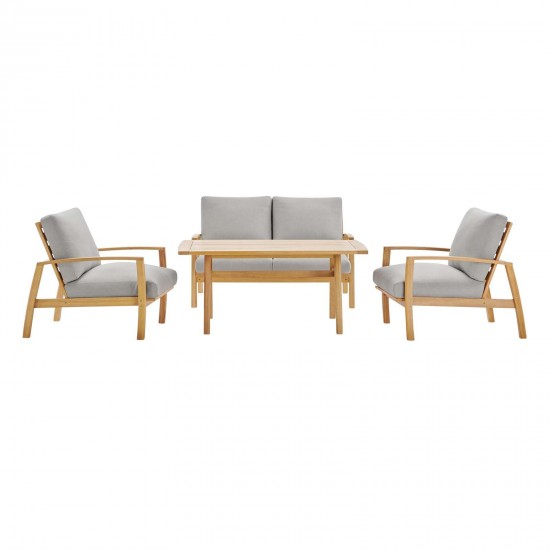 Orlean 4 Piece Outdoor Patio Eucalyptus Wood Set