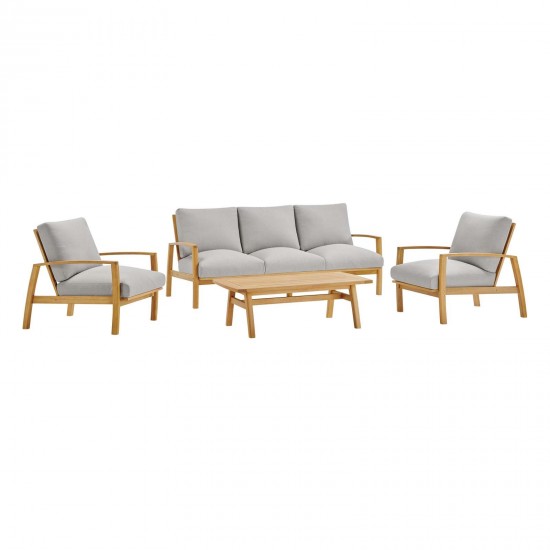 Orlean 4 Piece Outdoor Patio Eucalyptus Wood Set