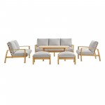 Orlean 6 Piece Outdoor Patio Eucalyptus Wood Set