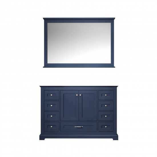 Dukes 48" Navy Blue Single Vanity, no Top and 46" Mirror