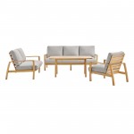 Orlean 4 Piece Outdoor Patio Eucalyptus Wood Dining Set