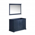 Dukes 48" Navy Blue Single Vanity, no Top and 46" Mirror