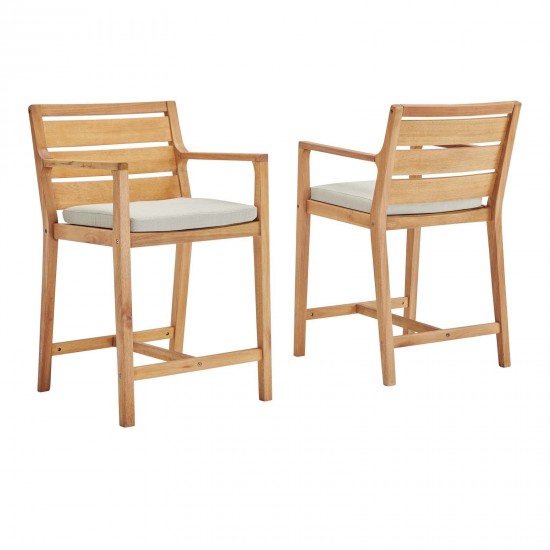 Portsmouth Outdoor Patio Karri Wood Bar Stool Set of 2