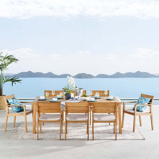 Viewscape 9 Piece Outdoor Patio Ash Wood Dining Set