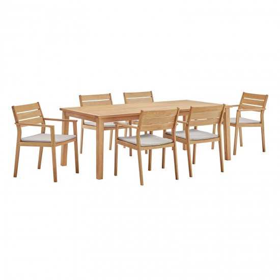 Viewscape 7 Piece Outdoor Patio Ash Wood Dining Set