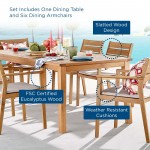 Viewscape 7 Piece Outdoor Patio Ash Wood Dining Set