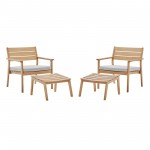 Breton 4 Piece Outdoor Patio Ash Wood Set