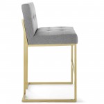 Privy Gold Stainless Steel Upholstered Fabric Bar Stool