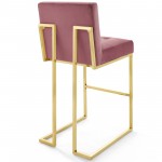 Privy Gold Stainless Steel Performance Velvet Bar Stool