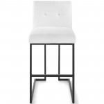 Privy Black Stainless Steel Upholstered Fabric Bar Stool