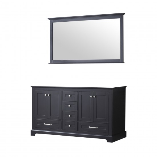 Dukes 60" Espresso Double Vanity, no Top and 58" Mirror