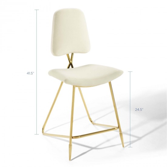 Ponder Performance Velvet Counter Stool