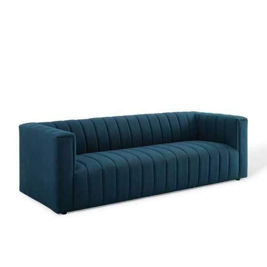 Reflection Channel Tufted Upholstered Fabric Sofa