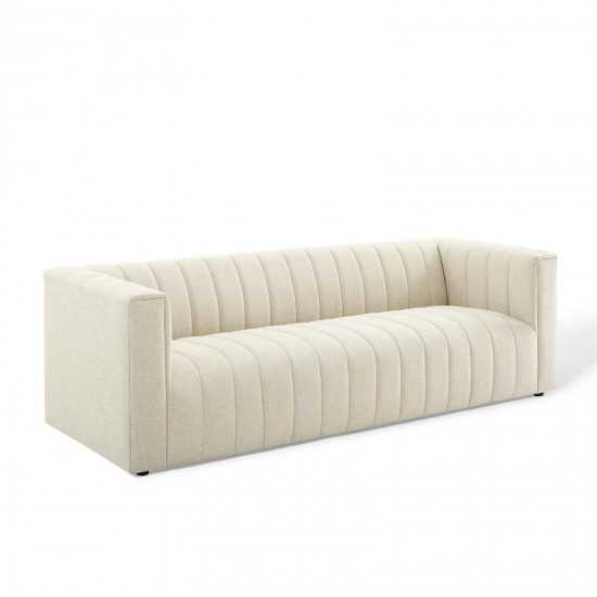 Reflection Channel Tufted Upholstered Fabric Sofa