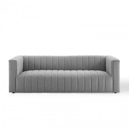 Reflection Channel Tufted Upholstered Fabric Sofa