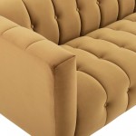 Mesmer Channel Tufted Button Performance Velvet Sofa