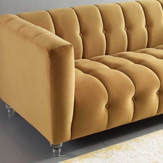 Mesmer Channel Tufted Button Performance Velvet Sofa