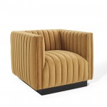 Conjure Channel Tufted Performance Velvet Accent Armchair