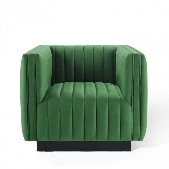 Conjure Channel Tufted Performance Velvet Accent Armchair