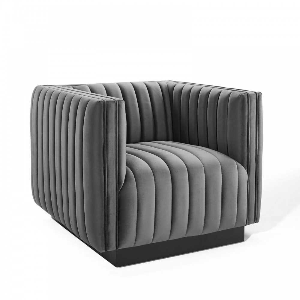 Conjure Channel Tufted Performance Velvet Accent Armchair