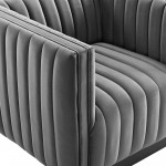 Conjure Channel Tufted Performance Velvet Accent Armchair