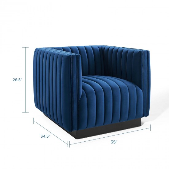 Conjure Channel Tufted Performance Velvet Accent Armchair