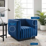 Conjure Channel Tufted Performance Velvet Accent Armchair