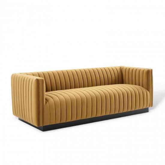 Conjure Channel Tufted Velvet Sofa