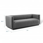 Conjure Channel Tufted Velvet Sofa