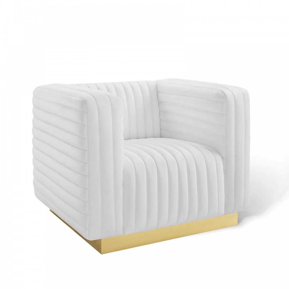 Charisma Channel Tufted Performance Velvet Accent Armchair Charisma Channel Tufted Performance Velvet Accent Armchair