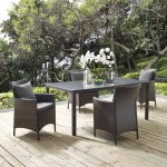 Conduit 5 Piece Outdoor Patio Wicker Rattan Set