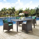 Conduit 5 Piece Outdoor Patio Wicker Rattan Set