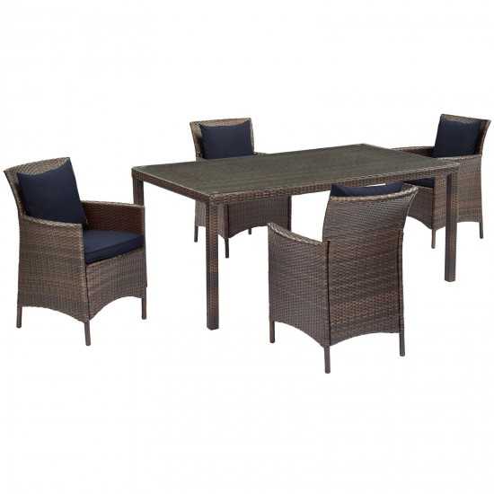 Conduit 5 Piece Outdoor Patio Wicker Rattan Set