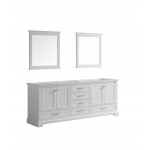 Dukes 80" White Double Vanity, no Top and 30" Mirrors