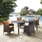 Conduit 5 Piece Outdoor Patio Wicker Rattan Set