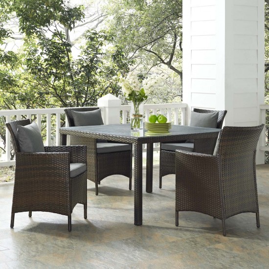 Conduit 5 Piece Outdoor Patio Wicker Rattan Set