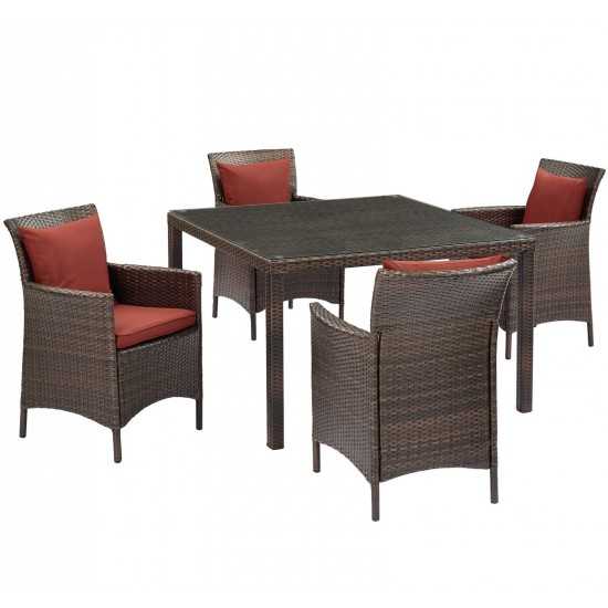 Conduit 5 Piece Outdoor Patio Wicker Rattan Set