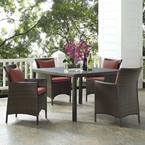 Conduit 5 Piece Outdoor Patio Wicker Rattan Set