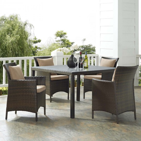 Conduit 5 Piece Outdoor Patio Wicker Rattan Set