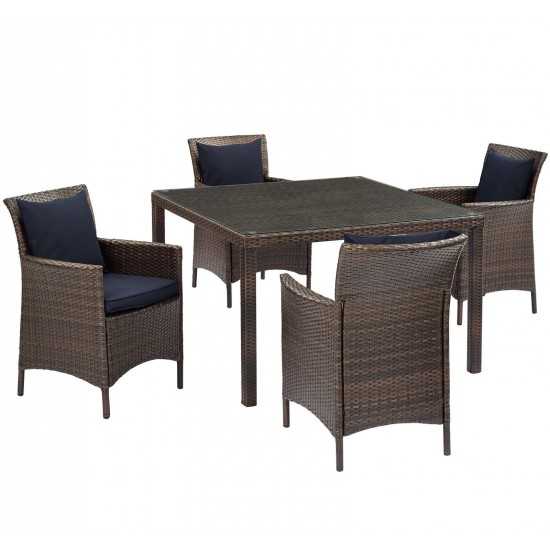 Conduit 5 Piece Outdoor Patio Wicker Rattan Set