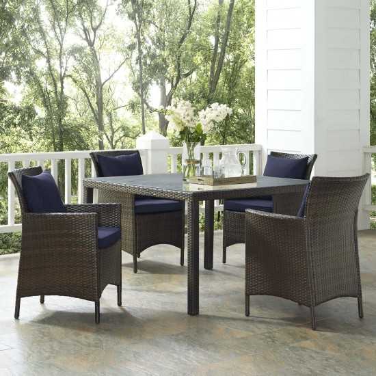 Conduit 5 Piece Outdoor Patio Wicker Rattan Set