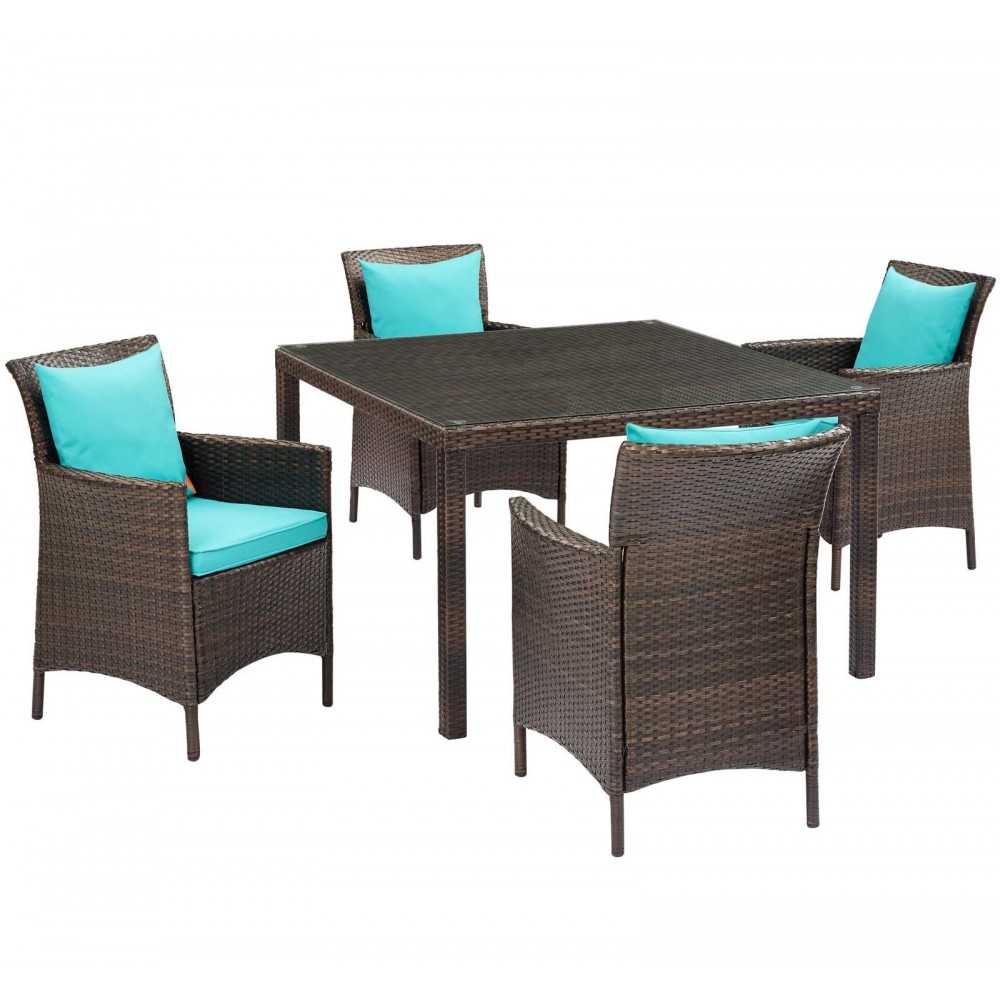 Conduit 5 Piece Outdoor Patio Wicker Rattan Set Conduit 5 Piece Outdoor Patio Wicker Rattan Set