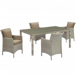 Conduit 5 Piece Outdoor Patio Wicker Rattan Dining Set